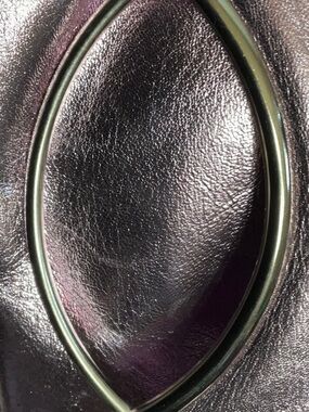 Beautiful Italian Leather Purple Metallic Clutch New Without Tag